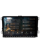 Cumpara ieftin Navigatie HUB64 Volkswagen, Skoda, Seat, 4GB RAM, Android 13, Quadcore, GPS, Wi-FI, Carplay, Android Auto, USB, Bluetooth, Radio, Waze, Touchscreen, 9