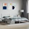 Cadru de pat metalic cu tablie, alb, 200x200 cm GartenMobel Dekor, vidaXL
