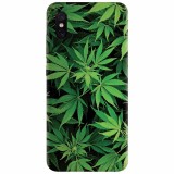 Husa silicon pentru Xiaomi Mi 8 Pro, Green Leaf Pattern