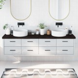 VidaXL Blat de baie, maro &icirc;nchis, 200x40x(2-6) cm, lemn masiv tratat