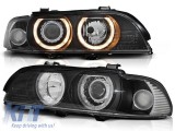 Kit de faruri tuning cu ochi de &icirc;nger halogen potrivit pentru BMW E39 09.1995-05.2003 sedan/combinate, stanga si dreapta Performance AutoTuning