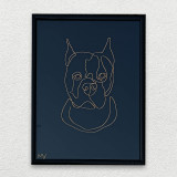 Tablou caine Amstaff, 18&times;24 cm