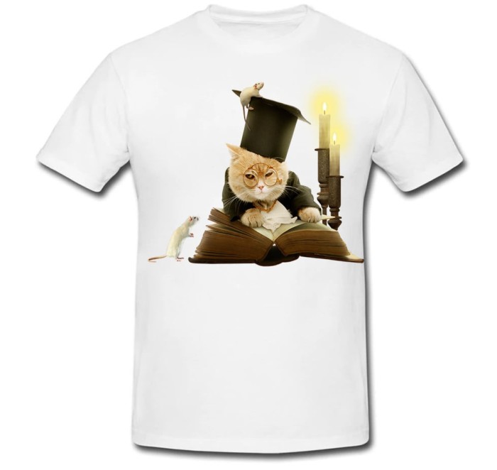 Tricou &quot; Cat reading &quot;
