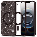 Husa premium iPhone 16e Techsuit Luxury Glitter MagSafe, negru