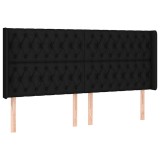 Cumpara ieftin Tablie de pat cu aripioare, negru, 183x16x118/128 cm, textil