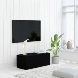 VidaXL Dulap TV, negru, 80x34x30 cm, lemn prelucrat