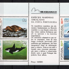 Portugalia, 1983 | Expo filatelică BRASILIANA '83 - Viaţă Marină | MNH | aph
