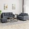 vidaXL Set de canapele cu perne, 3 piese, gri &icirc;nchis, catifea 3201711