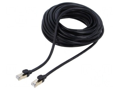 Patch cord F/UTP 7 litat Cu PVC negru 15m foto
