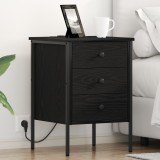 VidaXL Dulap de noapte Stejar negru 42 x 41 x 61 cm Lemn compozit