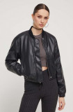 Abercrombie &amp; Fitch geaca bomber femei, culoarea negru, de tranzitie