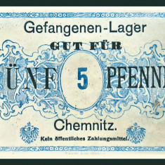 F. RARR : GERMANIA = LAGERGELD CHEMNITZ - 5 PFENNIG (1915) - UNC / CEA DIN SCAN