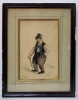 BARBAT CU BASTON PE DEALUL SPIREI , GRAFICA de CONSTANTIN JIQUIDI 1865 - 1899 , DATAT 1889