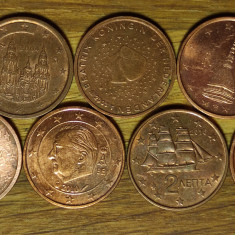 2 euro cent 7 tari diferite- Grecia Belgia Germania Spania Franta Olanda Italia