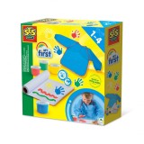 Set pictura-Acuarele pentru degete, rola de hartie si sort, 1-4 ani, SES Creative