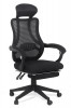 Scaun Birou Ergonomic OFF 927, Stofa+Mesh, Suport Picioare, Recliner, Tetiera, Gri, 100kg