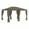 vidaXL Pavilion de grădină cu perdele, gri taupe, 4 x 3 m, 180 g/m&sup2;