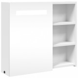 Cumpara ieftin Dulap cu oglinda de baie cu lumina LED, alb, 60x13x52 cm