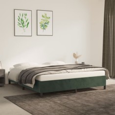 vidaXL Cadru de pat fără saltea, verde &icirc;nchis, 160x200 cm, catifea 347333