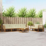 vidaXL Set de canapele de exterior cu pernă 7 pcs Natural și Crem 3367213