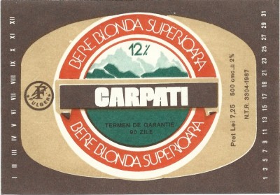 NI489 Etichetă bere blondă superioară Carpați foto