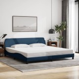 VidaXL Cadru de pat fără saltea, albastru, 200x200 cm, textil