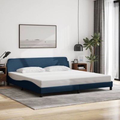 vidaXL Cadru de pat, Dover, albastru, 200x200 cm, textil 373251 foto
