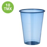 Set 10 Pahare Unica Folosinta 480 ml Albastre Transparente Plastic CMCLASS