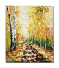 Tablou pictat manual, Carare cu mesteceni, 60x50cm ulei pe panza, Superb