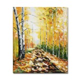 Tablou pictat manual, Carare cu mesteceni, 60x50cm ulei pe panza, Superb