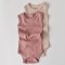 Set de 2 body-uri fara maneci din bumbac organic si modal - Roz/Blush BabyCosy (Marime: 6-9 luni)