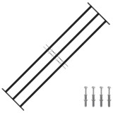 vidaXL Grilă Fereastră Negru 174 x 45 cm Oțel vopsit electrostatic 42020563