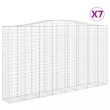 Cumpara ieftin Cosuri gabion arcuite, 7 buc, 400x50x220/240cm, fier galvanizat