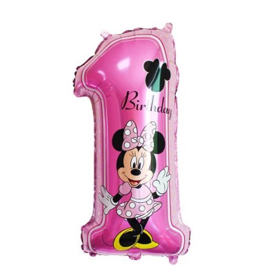 Balon folie Minnie Mouse, cifra 1, 70 x 35 CM foto