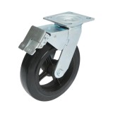Roata pivotanta industriala 200x50 mm cu frana, placa otel, 220 kg