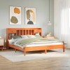VidaXL Pat cu bibliotecă fără saltea maro 200x200 cm lemn masiv de pin 3322899