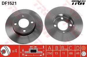 DISC FRANA FATA AUDI 80 . 100. DF1521