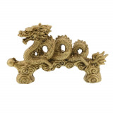 Statueta feng shui dragon cu perla pe valuri din rasina 20cm, Stonemania Bijou