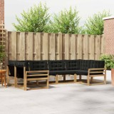 vidaXL Set de canapele de exterior cu pernă 6 pcs Alb și negru 3389022