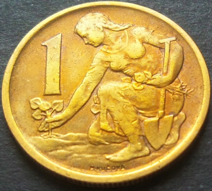 Moneda 1 COROANA - RS CEHOSLOVACIA, anul 1977 * cod 3393
