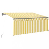Cumpara ieftin Copertina retractabila automat cu stor, galben&amp;alb, 3,5x2,5 m