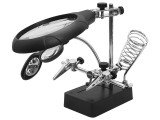 Kit Lupa 3-in-1 Marire 2.5x cu Lampa LED, Suport si Clesti de Fixare pentru Electronica