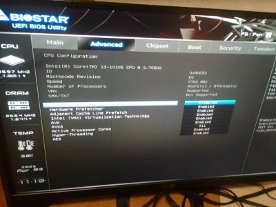 kit pc intel core i3 10105 / BIOSTAR H510MH/E 2.0 / cooler stock foto