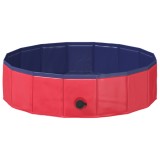 vidaXL Piscină pliabilă pentru c&acirc;ini Roșu și albastru 80 x 80 x 20 cm 3416315