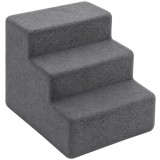 PawHut Scară pentru c&acirc;ini 3 trepte Husă detașabilă pentru c&acirc;ini mici 35 cm Gri &icirc;nchis | Aosom Romania