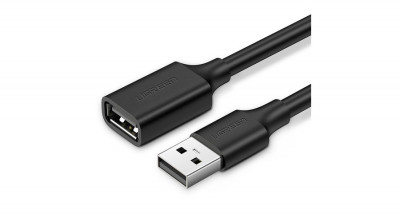Ugreen Cablu prelungitor USB (femelă) la USB (mascul), 2m - negru (10316) foto