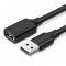 Ugreen Cablu prelungitor USB (femelă) la USB (mascul), 2m - negru (10316)