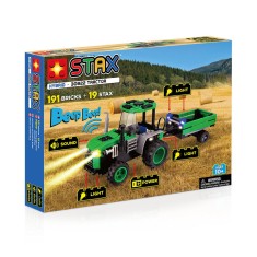 Set constructie pentru copii, Tractor cu lumini si sunete Stax, 191 piese de constructie si 19 STAX, +10 ani