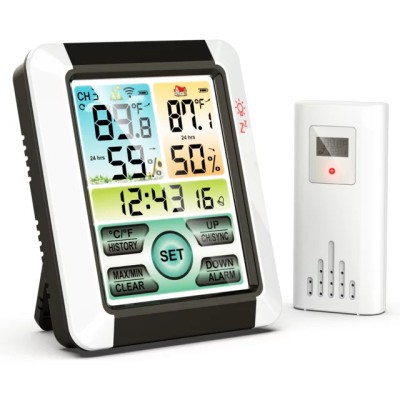 Termometru si higrometru de camera si exterior JustZen&amp;trade; 8851, ecran 112x95mm foto