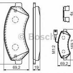 Set placute frana,frana disc FIAT DUCATO platou / sasiu (250, 290) (2006 - 2016) BOSCH 0 986 494 580